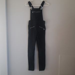 Black jean overalls